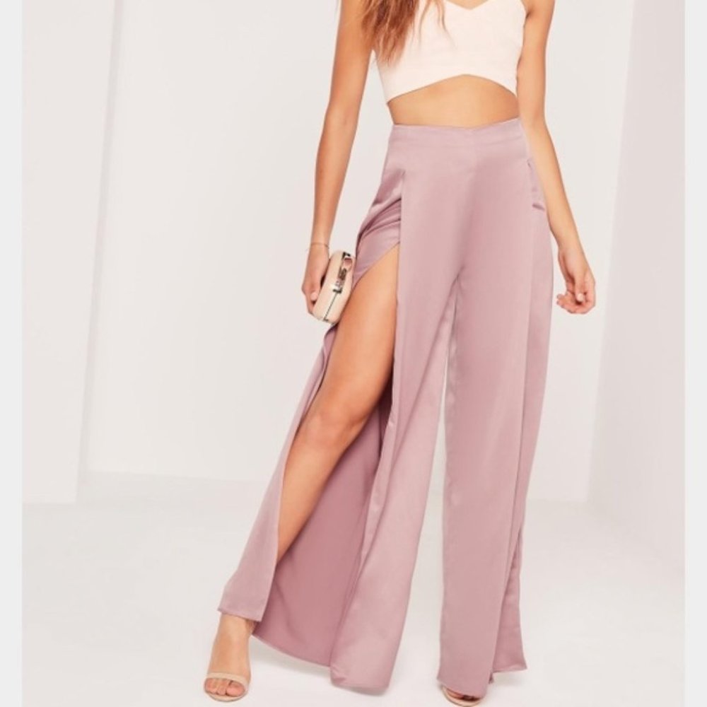 Missguided Pants Split Wide Leg Trousers.